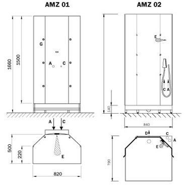 Schéma - AMZ 01, AMZ 02 automatická myčka zástěr