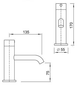 Schéma - AUM 17 automatická umyvadlová baterie